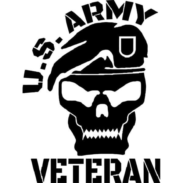 US Army Veteran Skull Decal