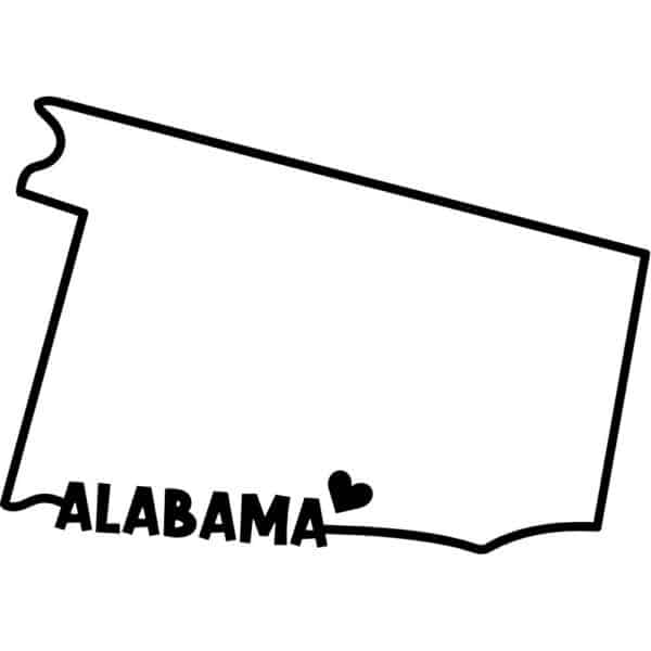 Alabama State Outline Decal
