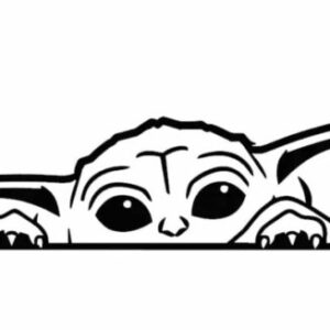Peeking Baby Yoda Decal