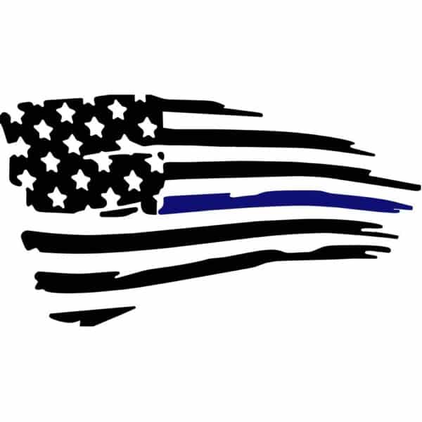 Thin Blue Line Flag Decal