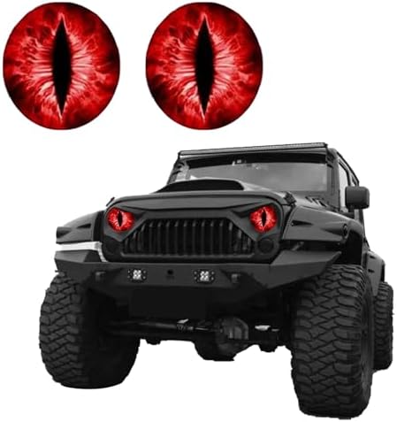 Eyeball Round Headlight Overlay Graphics Kit Vinyl Decal Cover 2 Piece Set - Image 2