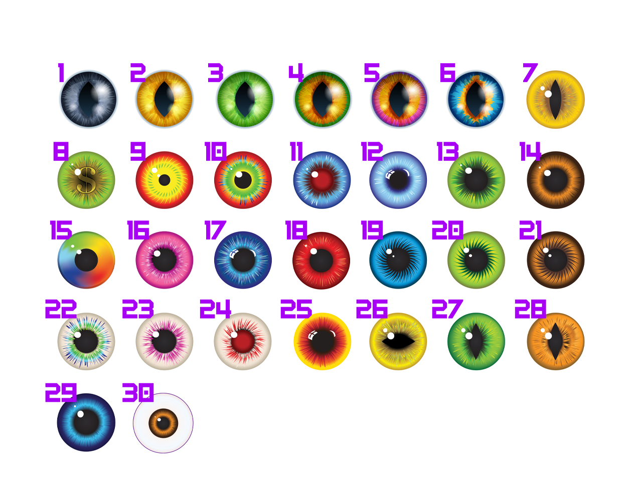 Eyeball Round Headlight Overlay Graphics Kit Vinyl Decal Cover 2 Piece Set - Image 3